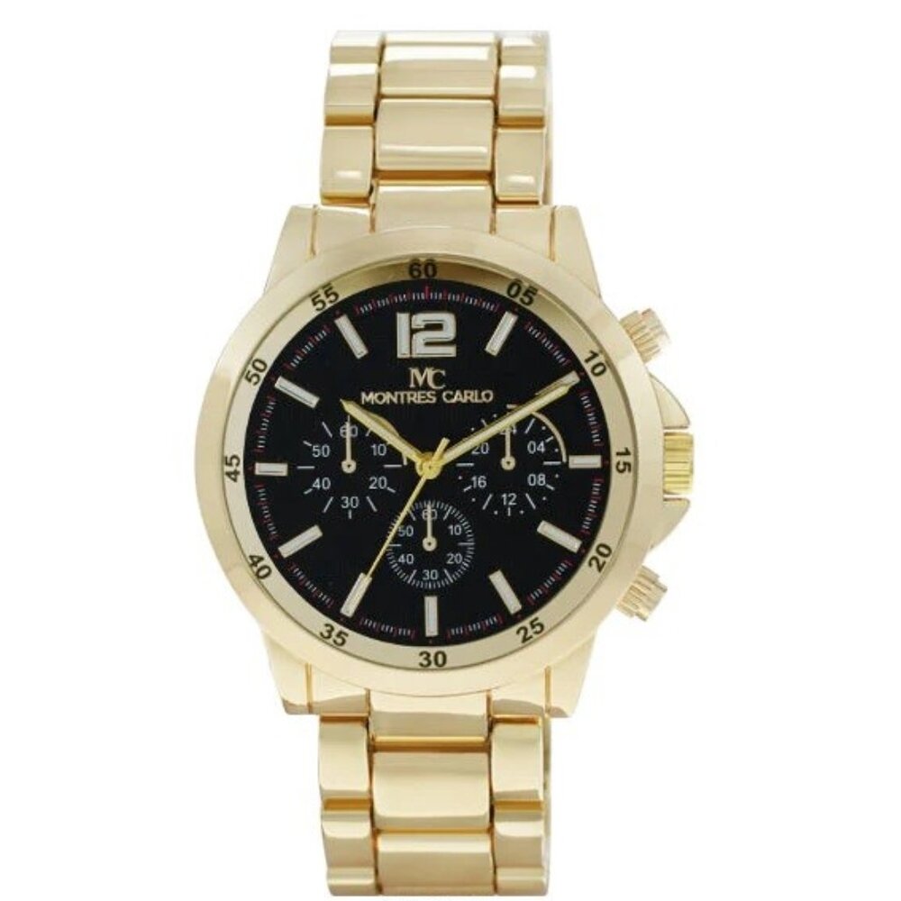 45mm Montres Carlo Sports Men's Metal Band Analog Fashion Luxury Dress Watch